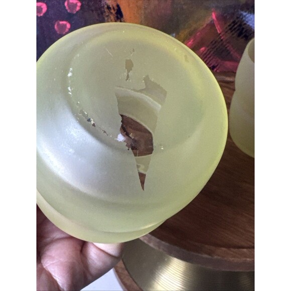 2 Frosted Yellow MCM Glass Tumblers - Picture 6 of 10